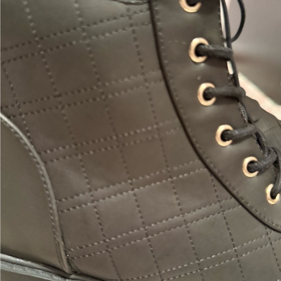 Charter Club Black Lace Up Quilted Boots - Picture 5 of 6